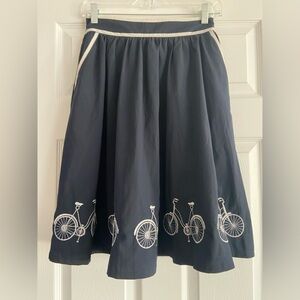 Comme Toi Seaside Ride Bicycles Embroidered Skirt -S